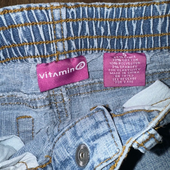 Vitamin Z Vintage Denim/Ramie Jeans 5T Embroidered Distressed EUC - Picture 3 of 6
